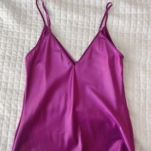 Zara Purple Metallic Cami Tank Top